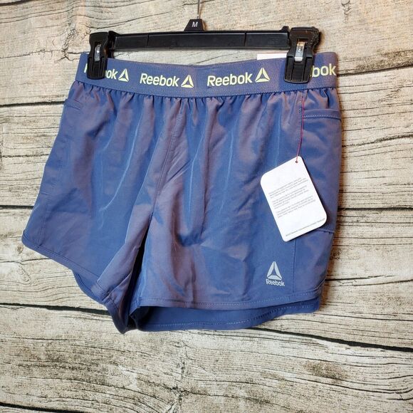 Reebok Blue Indigo Fearless Running Shorts with Side Pockets Women's XS - Picture 1 of 8